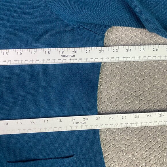 Talbots Merino Wool Sweater Blazer Women 1XP Petite Teal - Picture 7 of 12